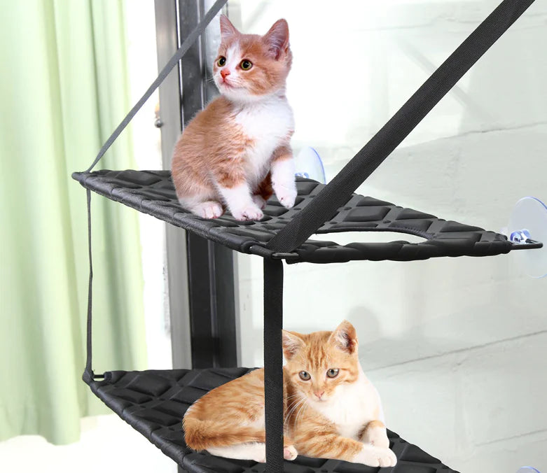 Window-Mounted Cat Hammock with Suction Cups (Single/Double)
