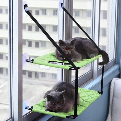 Window-Mounted Cat Hammock with Suction Cups (Single/Double)