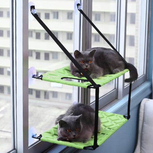 Window-Mounted Cat Hammock with Suction Cups (Single/Double)
