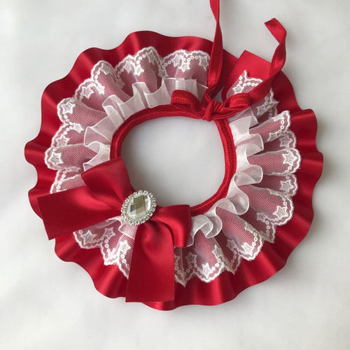 Handcrafted Personalized Ribbon Cat Bib Collar Necklace-0