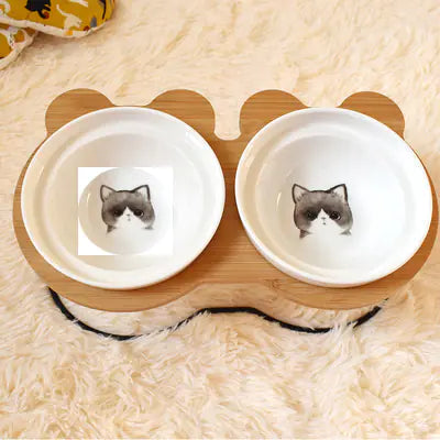 Spine Protection Bowl Holder for Cat Food and Water