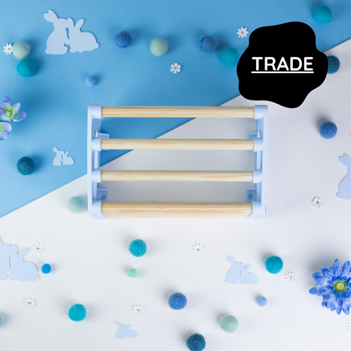 SINGLE Cage Mounted Hay Rack - Pastel Blue - TRADE-0