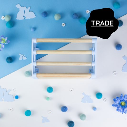 SINGLE Cage Mounted Hay Rack - Pastel Blue - TRADE-0