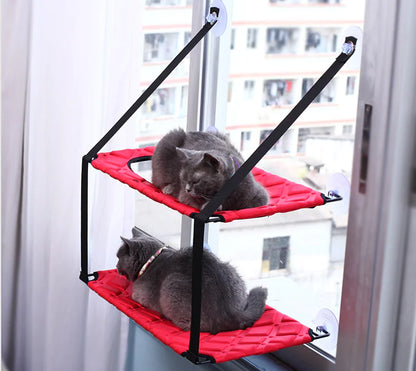 Window-Mounted Cat Hammock with Suction Cups (Single/Double)