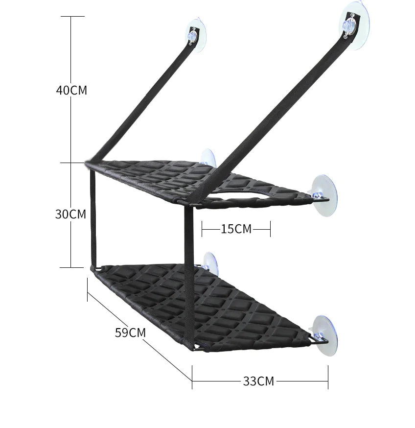 Window-Mounted Cat Hammock with Suction Cups (Single/Double)