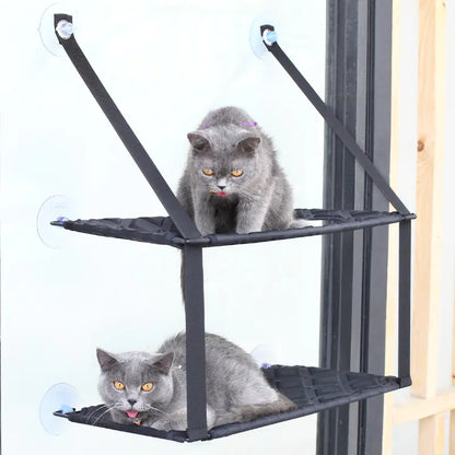 Window-Mounted Cat Hammock with Suction Cups (Single/Double)